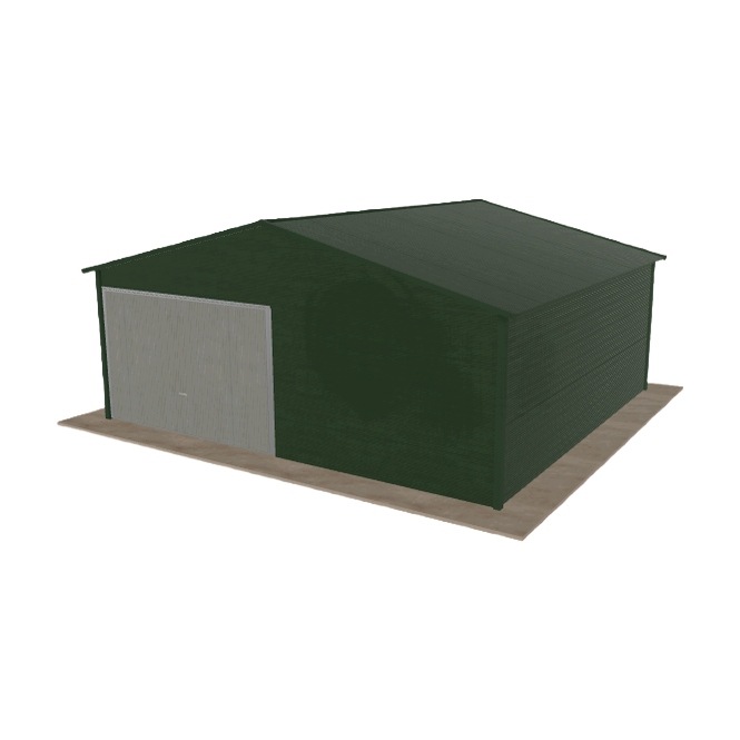 Plechová garáž 6x5.5 m jednopolohová, dvouspádová, zelená