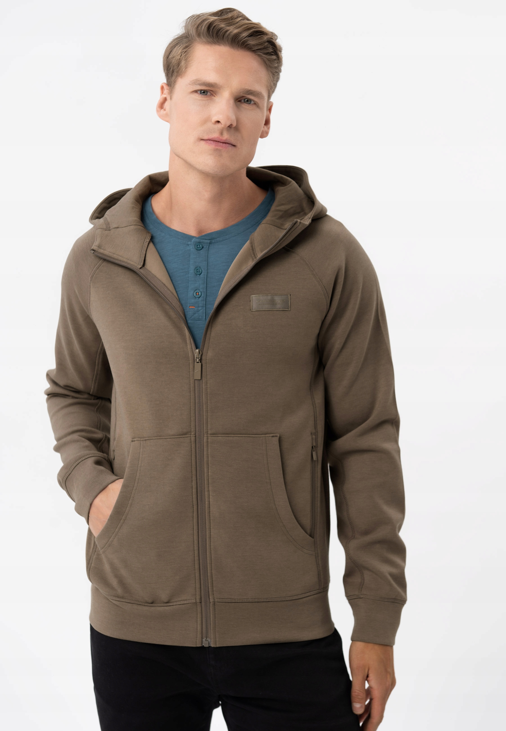 Męska Bluza Dresowa Rozpinana Brązowa Volcano B-andre XXL