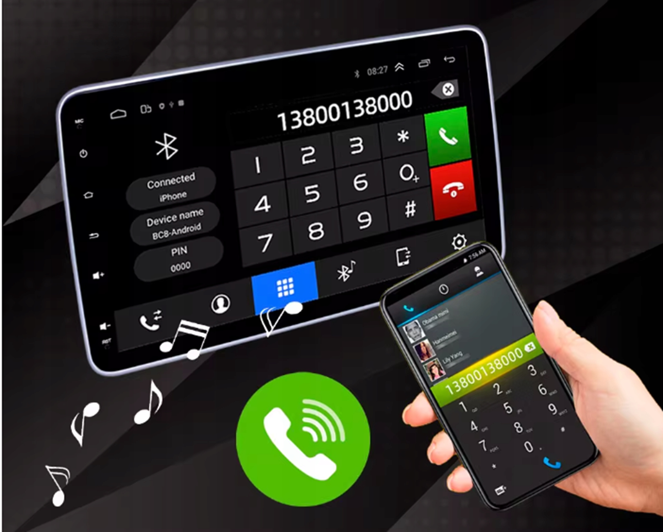 Radio Samochodowe 1DIN 9'' 2/32GB AndroidAutoCarPlay RDS BT USB WiFi OBRÓT Marka MAXXER