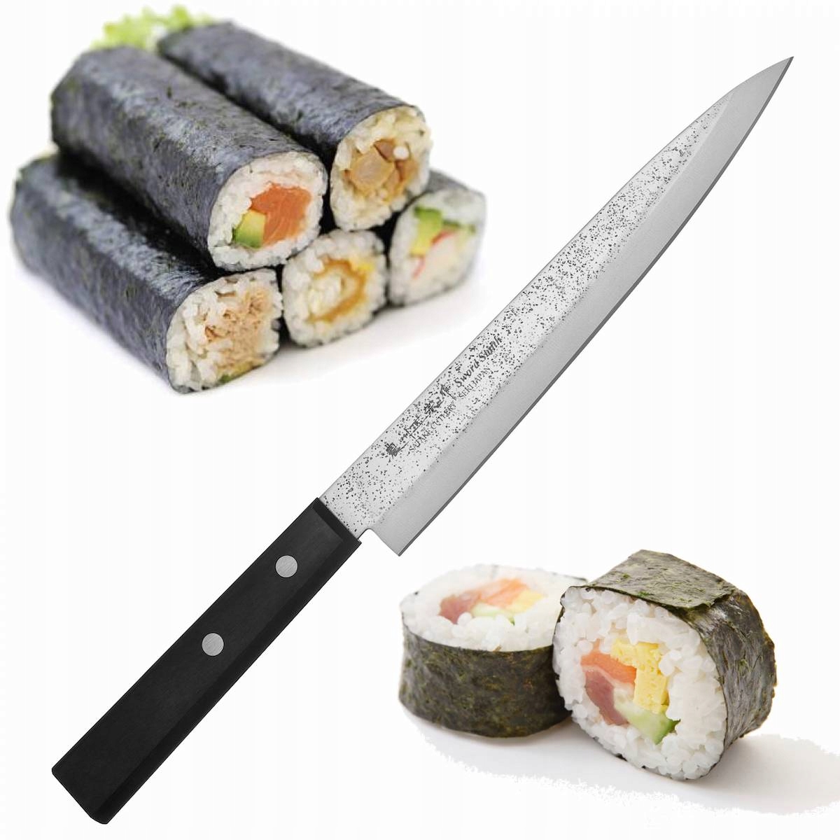 Satake Nashiji Black Pakka Japonský nôž Yanagi-Sashimi na sushi 420J2 20 cm