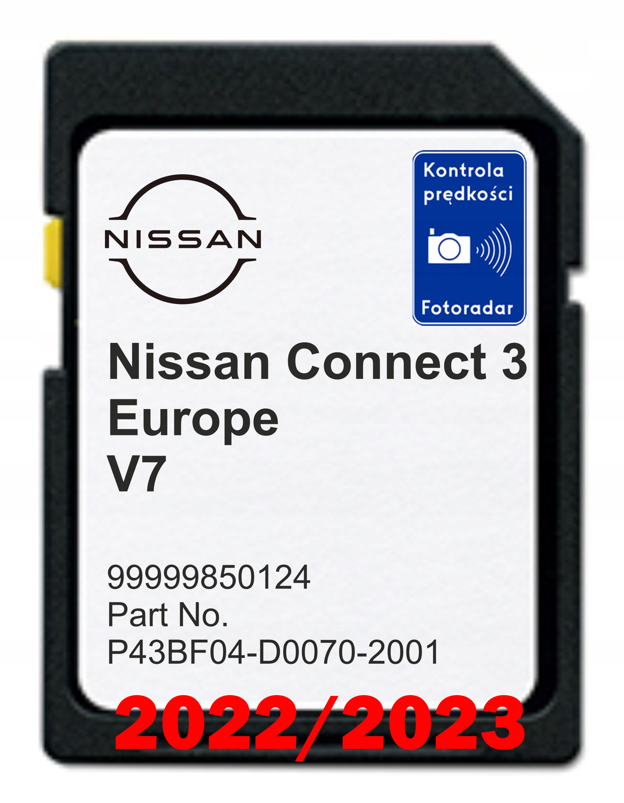 Nissan Connect 3 LCN3 V7 Mapy Europy 2022/2023 Radary (karta Sd)