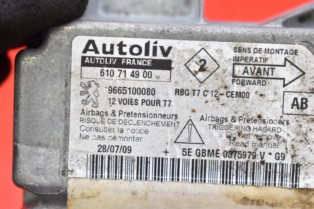 modulo SENSOR airbag airbag 9665100080 PEUGEOT 308 1 e T7 07-11