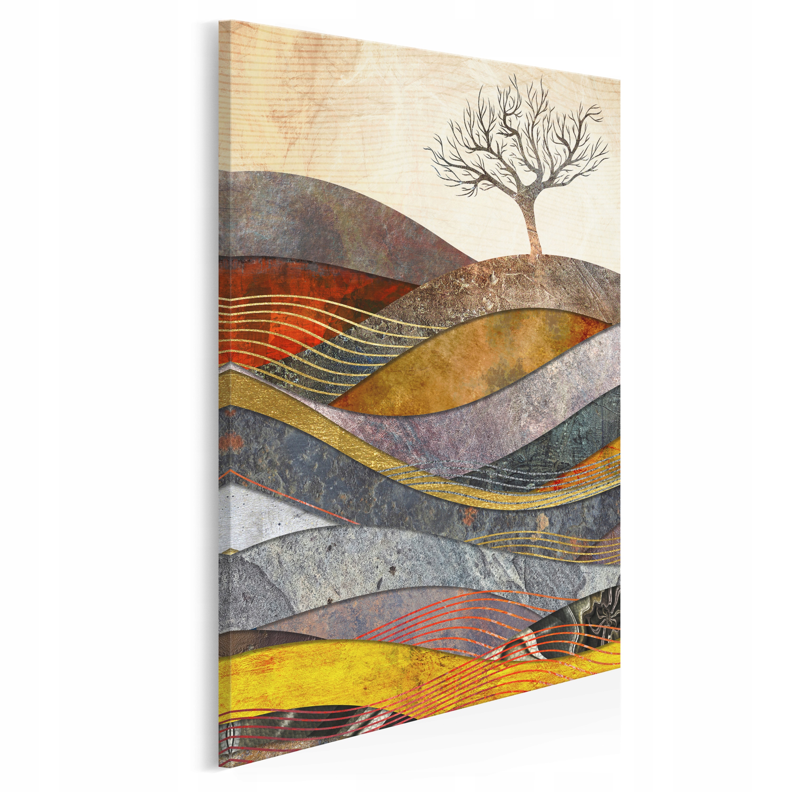 

72603 Obraz na płótnie Wzgórze Fale Drzewo