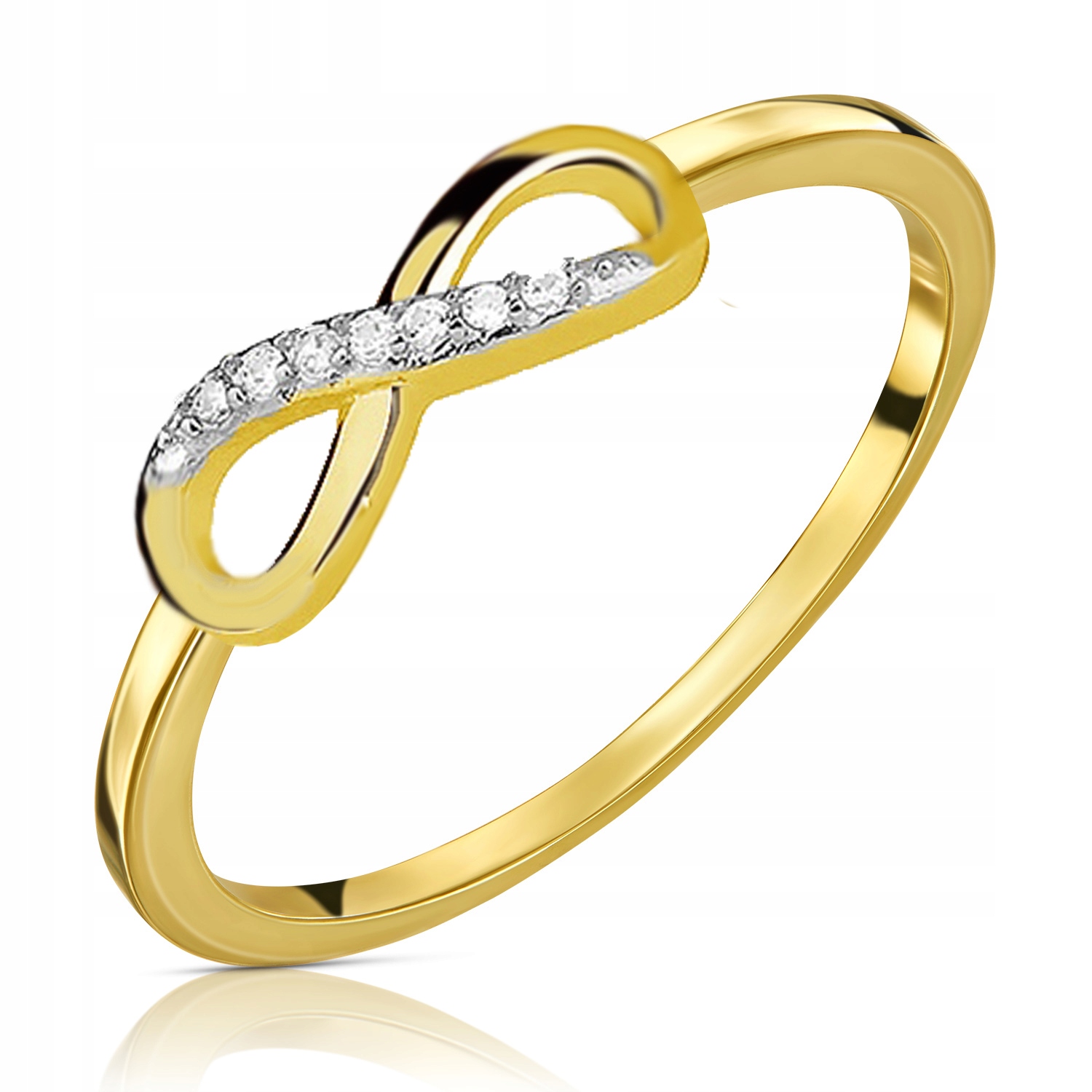 

Złoty Pierścionek NiESKONCZONOŚĆ Cyrkonia 333 r12