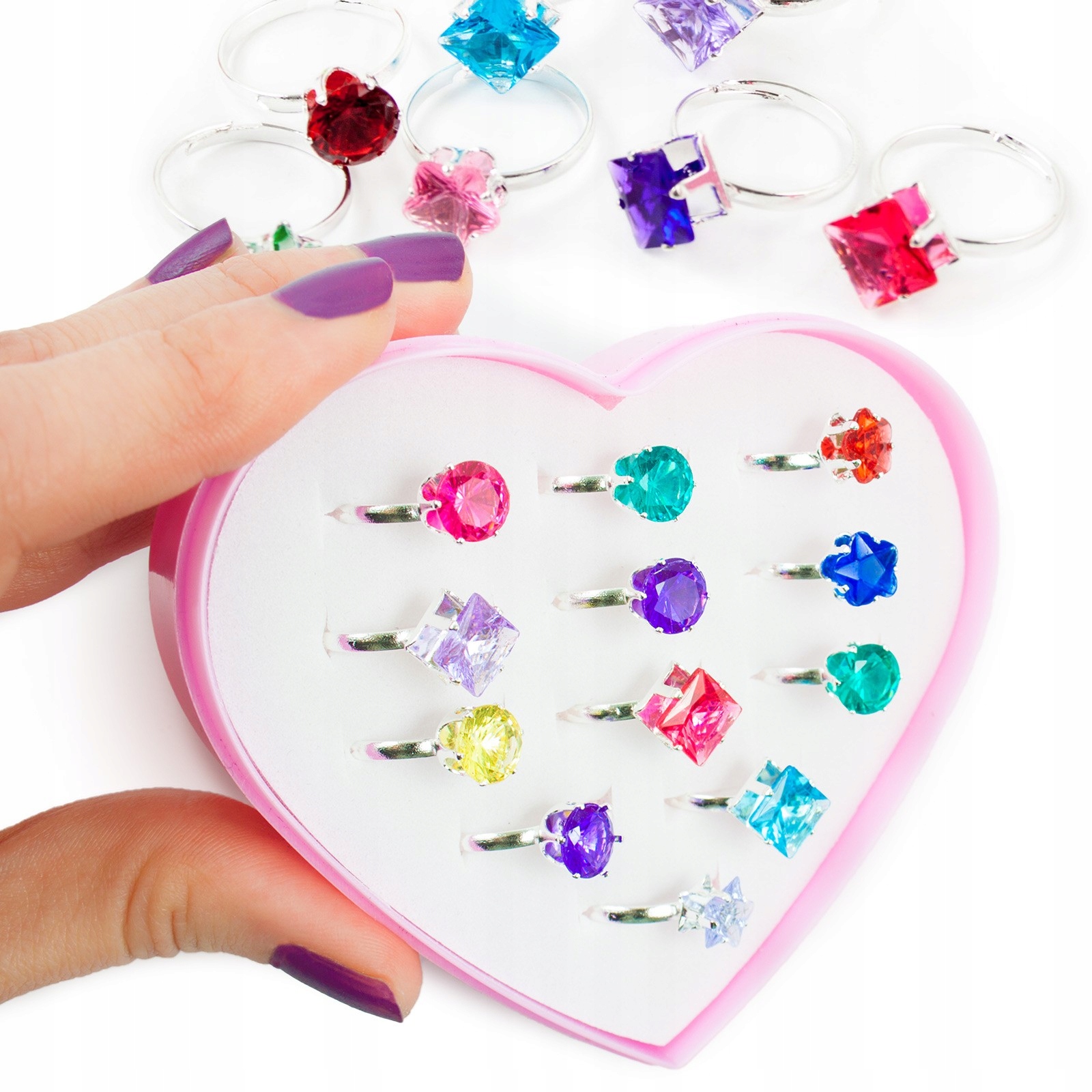 PIERŚCIONKI DLA DZIEWCZYNKI zestaw BOX BIŻUTERIA