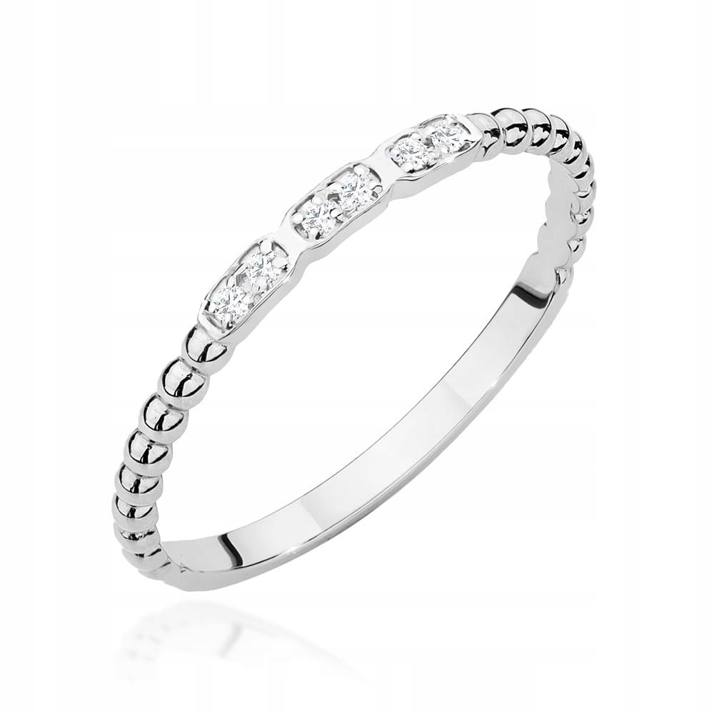 Prstýnek z bílého zlata 585 s brilianty, elegantní, dámský