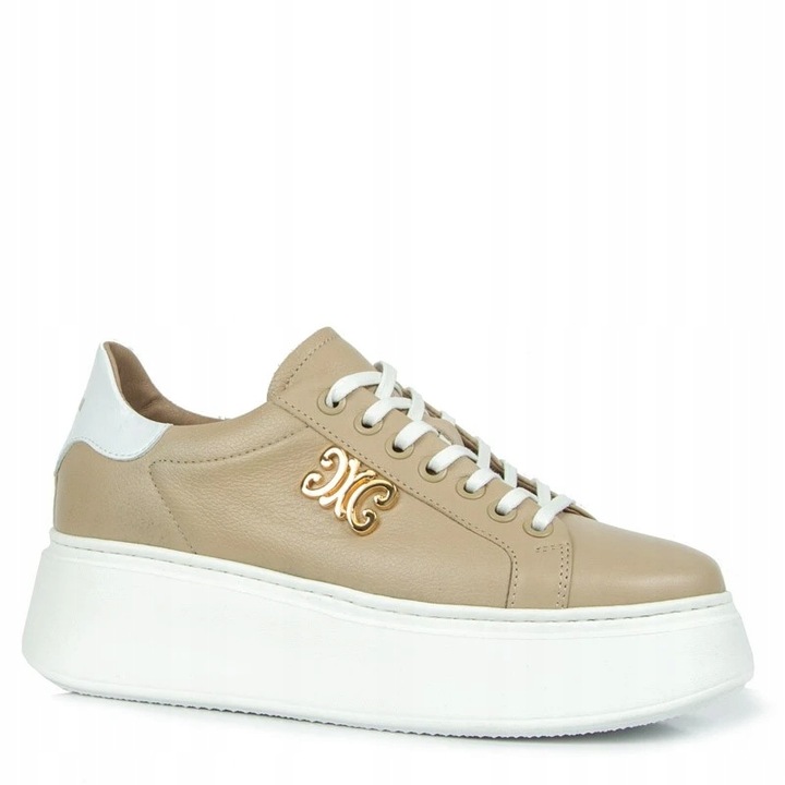 Béžové Polobotky Tenisky Carinii B8973-S46 VEL.37