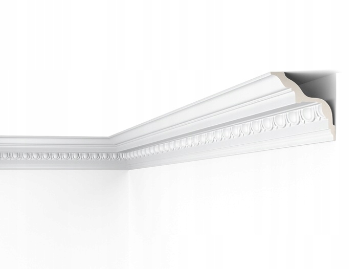 stropní lišta zdobená fazetou s ornamentem 13 cm, tvrdá, nehořlavá, 2 m