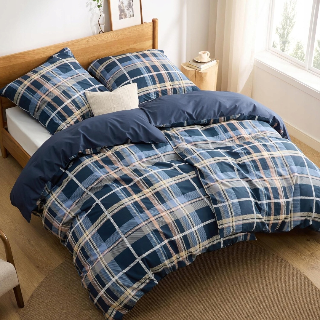 Bedsure 4dílná Povlečení , 2x přikrývka 135x200 2x povlak na polštář 80 x 80 Bavlna