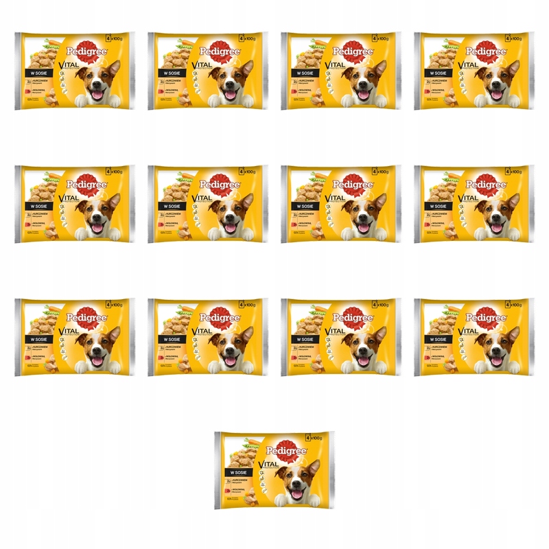 Pedigree kuře, zelenina, hovězí maso 4x100g X13