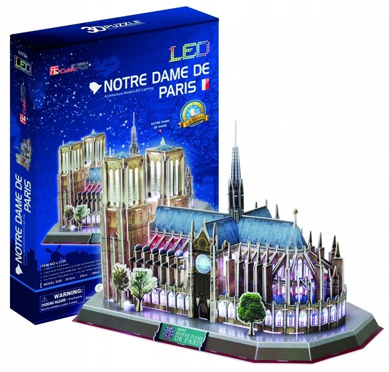 

Puzzle 3D Led Paryż Katedra Notre Dame Bazylika