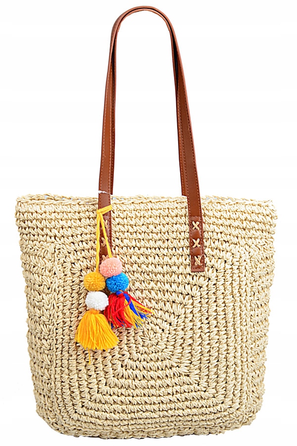 

David Jones Torebka Na ramię Shopper Boho Słomiana