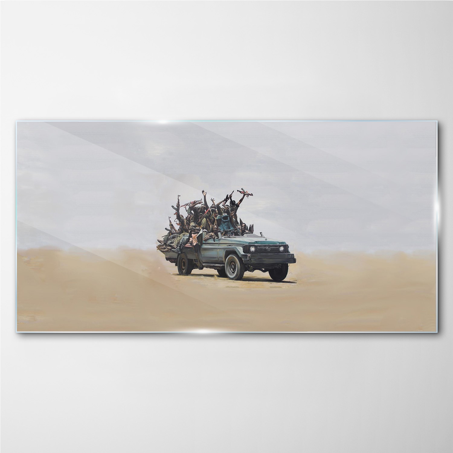 

Foto-obraz szklany Banksy wielokolorowy 100x50 cm