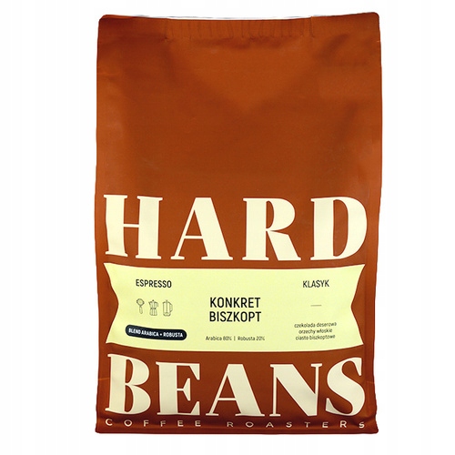 Levně káva Hard Beans Konkrétní Biškopt 1 kg Espresso