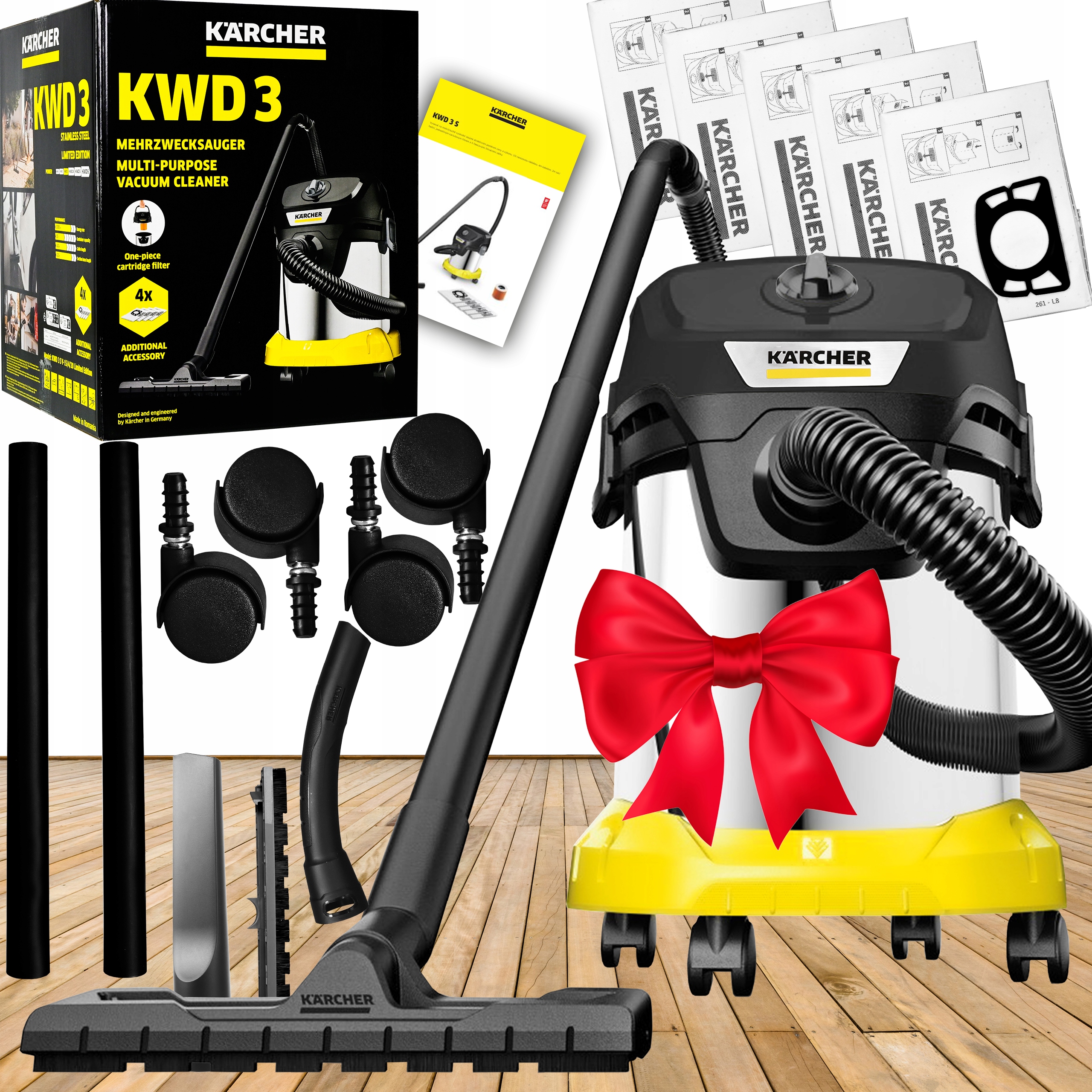 

Odkurzacz Przemysłowy Karcher WD3 Bezworkowy 1400W