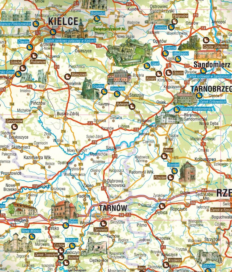 POLSKA 2024 MAPA TURYSTYCZNA ZAMKÓW - ZAMKI W POLSCE GALILEOS ISBN 9788378688570