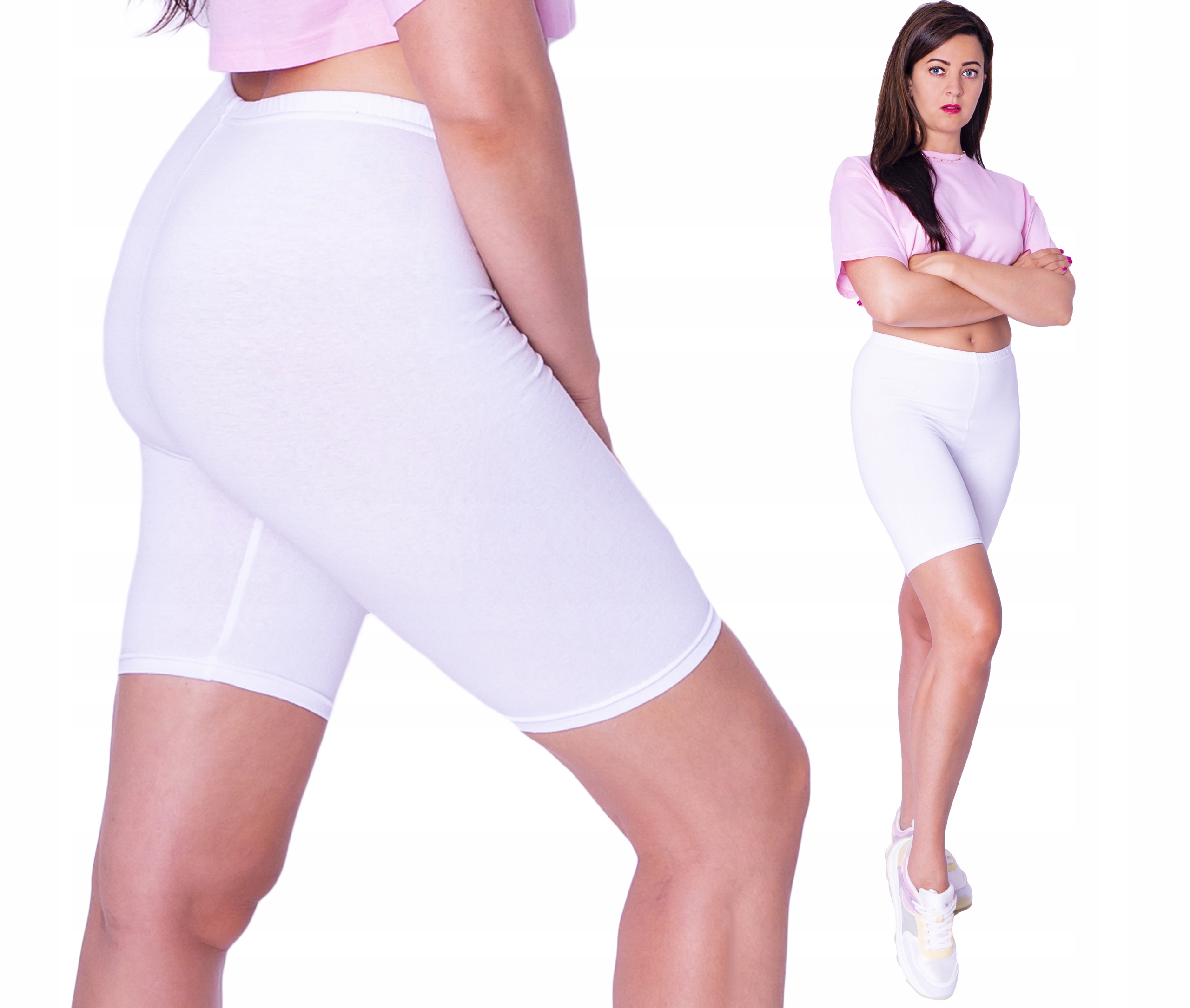 

Legginsy Kolarki sportowe 1/2 Biały Roz.3XL