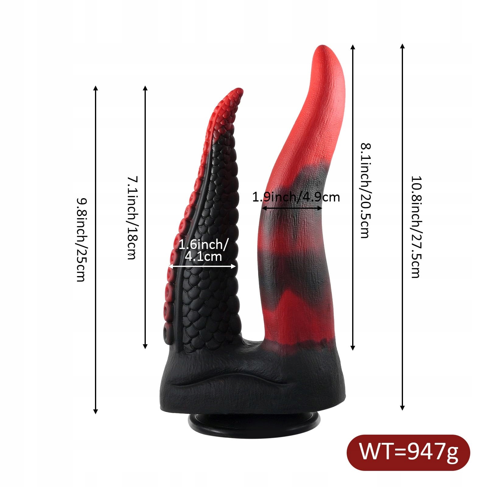 SHKANLA Silikonowy Dildo Tentakel Z Przyssawką 27.5cm Fantasy Zabawka — miniatura 2