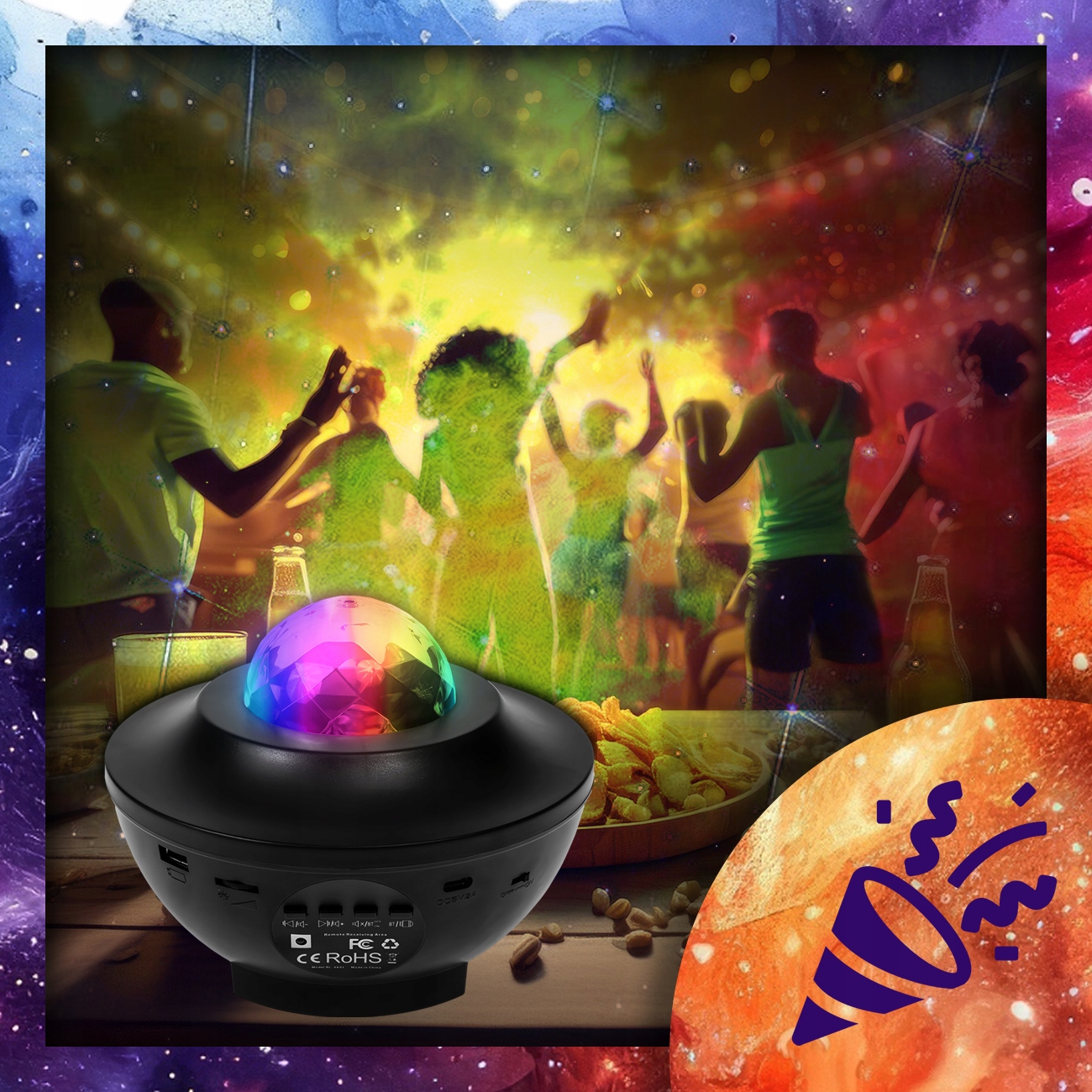 PROJEKTOR GWIAZD NIEBA DLA DZIECI LAMPKA NOCNA LED BLUETOOTH GŁOŚNIK PILOT Kod producenta PROJEKTOR RZUTNIK GWIAZD NIEBA PREZENT