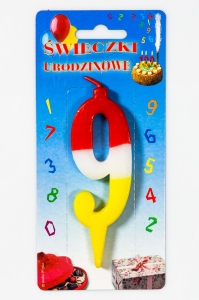 Świeczka urodzinowa cyferka 9