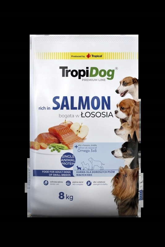 Levně Tropidog Premium Adult Small Breeds Losos s rýží 8 kg Tropidog