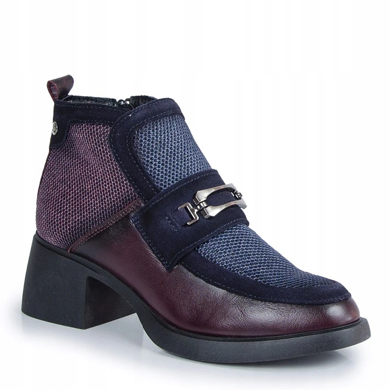Maciejka 06747-23/00-8 Vínově Modré Kožené Kotníkové Boty 37