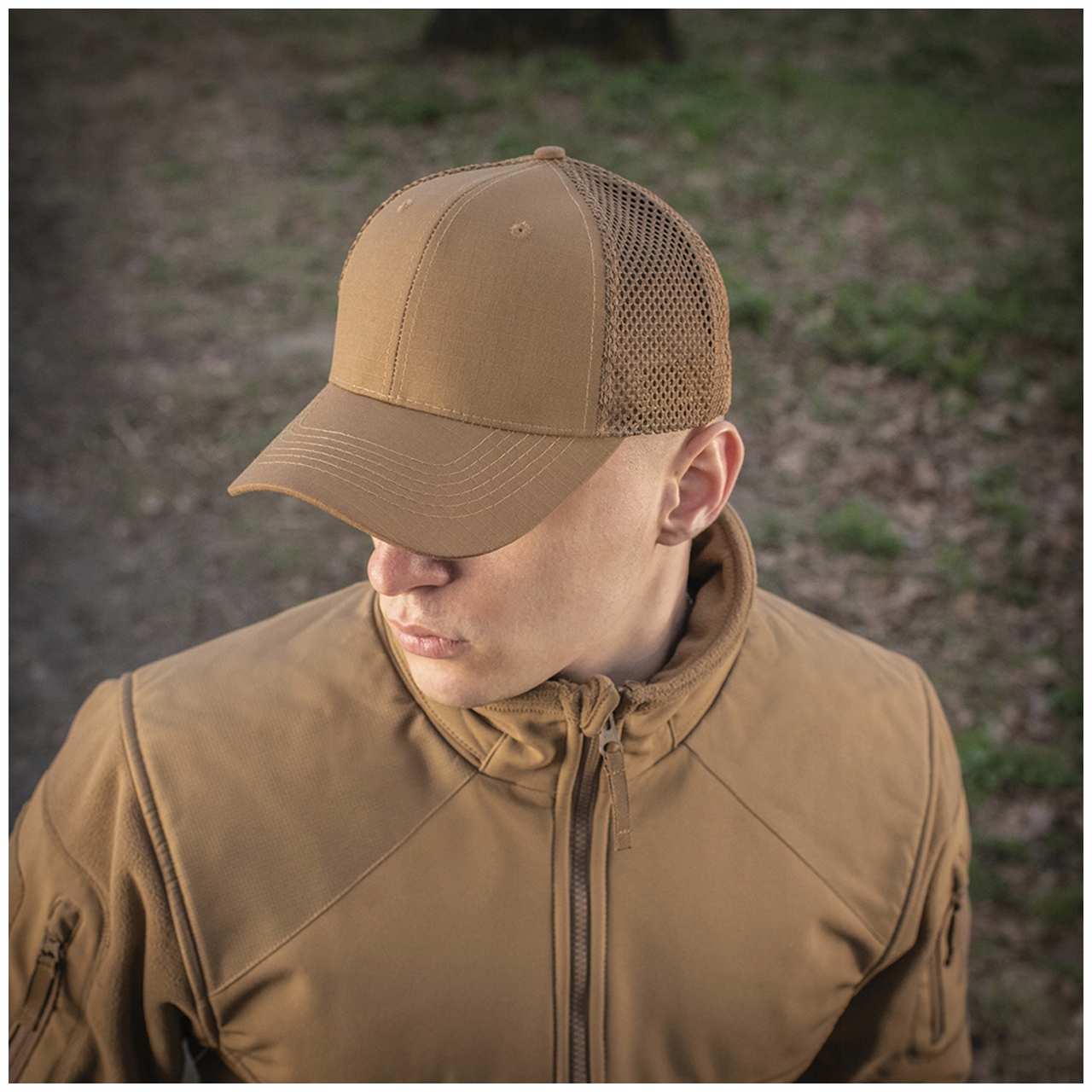 CZAPKA Z DASZKKIEM SIATKA FLEX RS M-TAC COYOT S/M Materiał dominujący Poliester