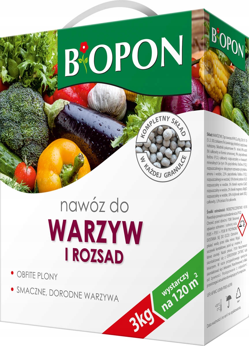 

Nawóz do Warzyw I Rozsad granulowany 3kg Biopon