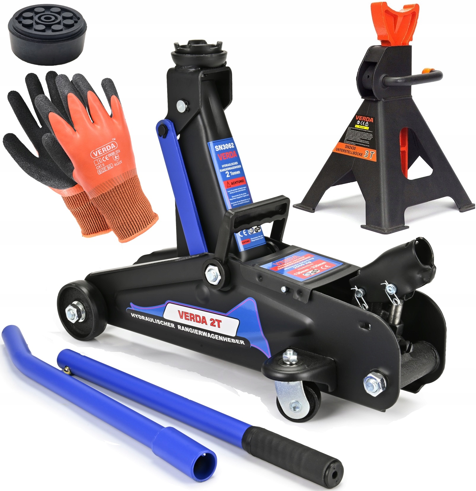Podnośnik Samochodowy Hydrauliczny Żaba 330mm Lewarek 2T Kobyłka Podpora 3T