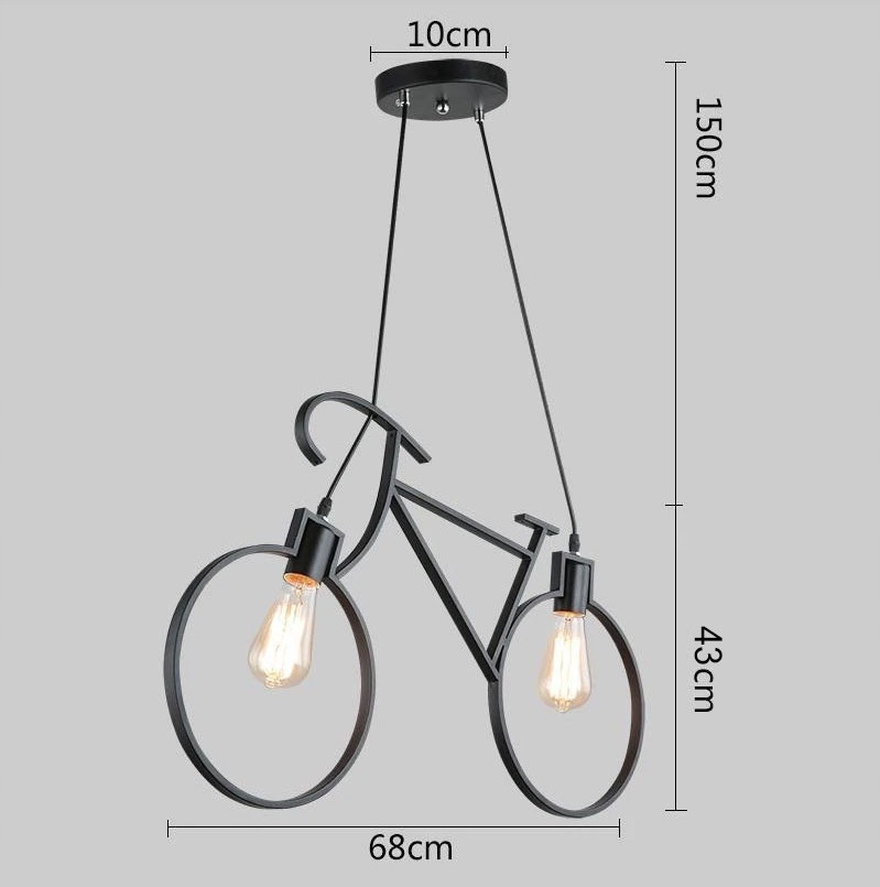 STROPNÍ LAMPA LUSTRY BIKE 68x43 CM ČERNÁ Průměr / šířka stínítka 68 cm