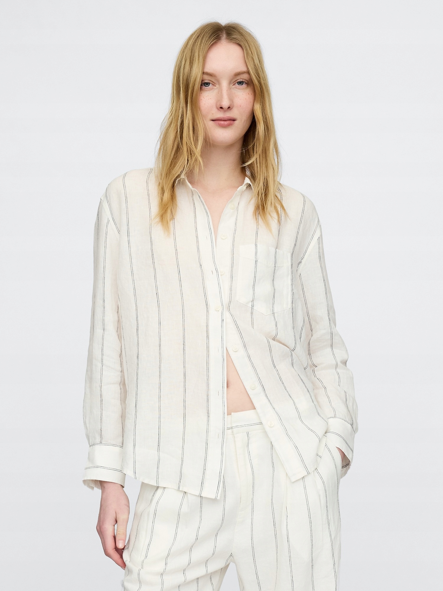 Gap Lněná oversize košile Big Shirt