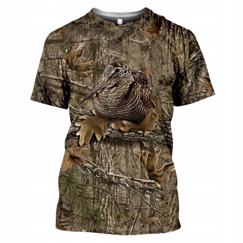 KOSZULKA MĘSKA T-SHIRT 3D MYŚLIWSKA PTAK 5XL