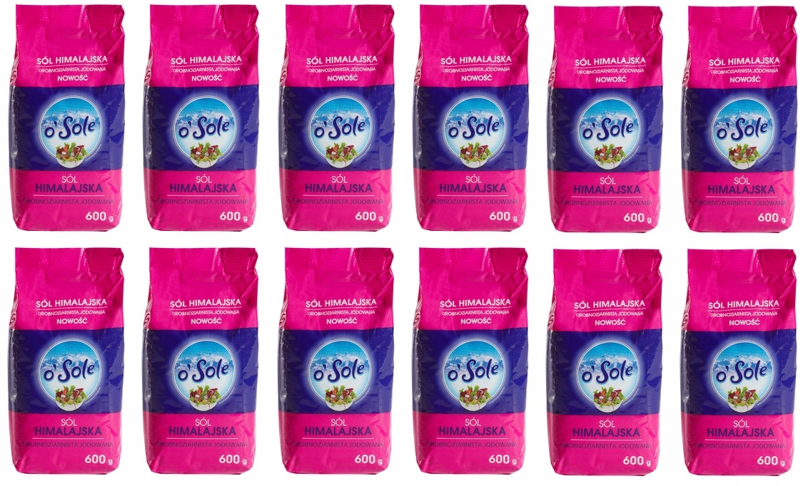 Levně 12 x 600 g O'sole Himalájská sůl jemnozrnná jodovaná Karton