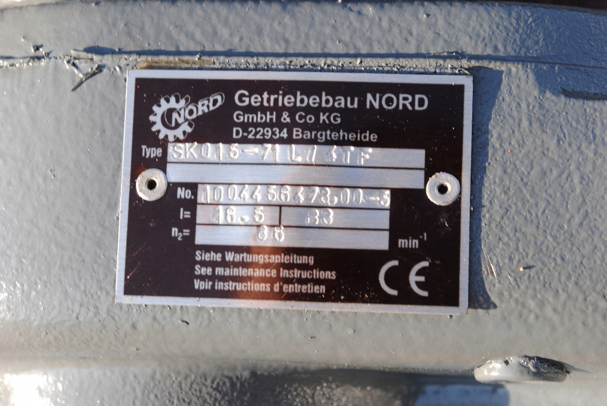 Motoreduktor 0.37kw. 86obr./min.. Firmy Nord. Model prosty