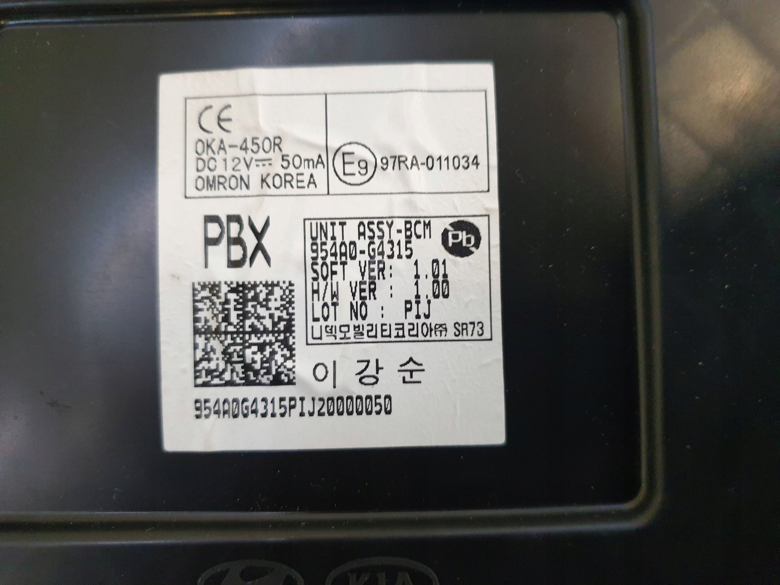 STEROWNIK MODUŁ BCM HYUNDAI i30 III 954A0-G4315 Numer katalogowy producenta 954A0-G4315