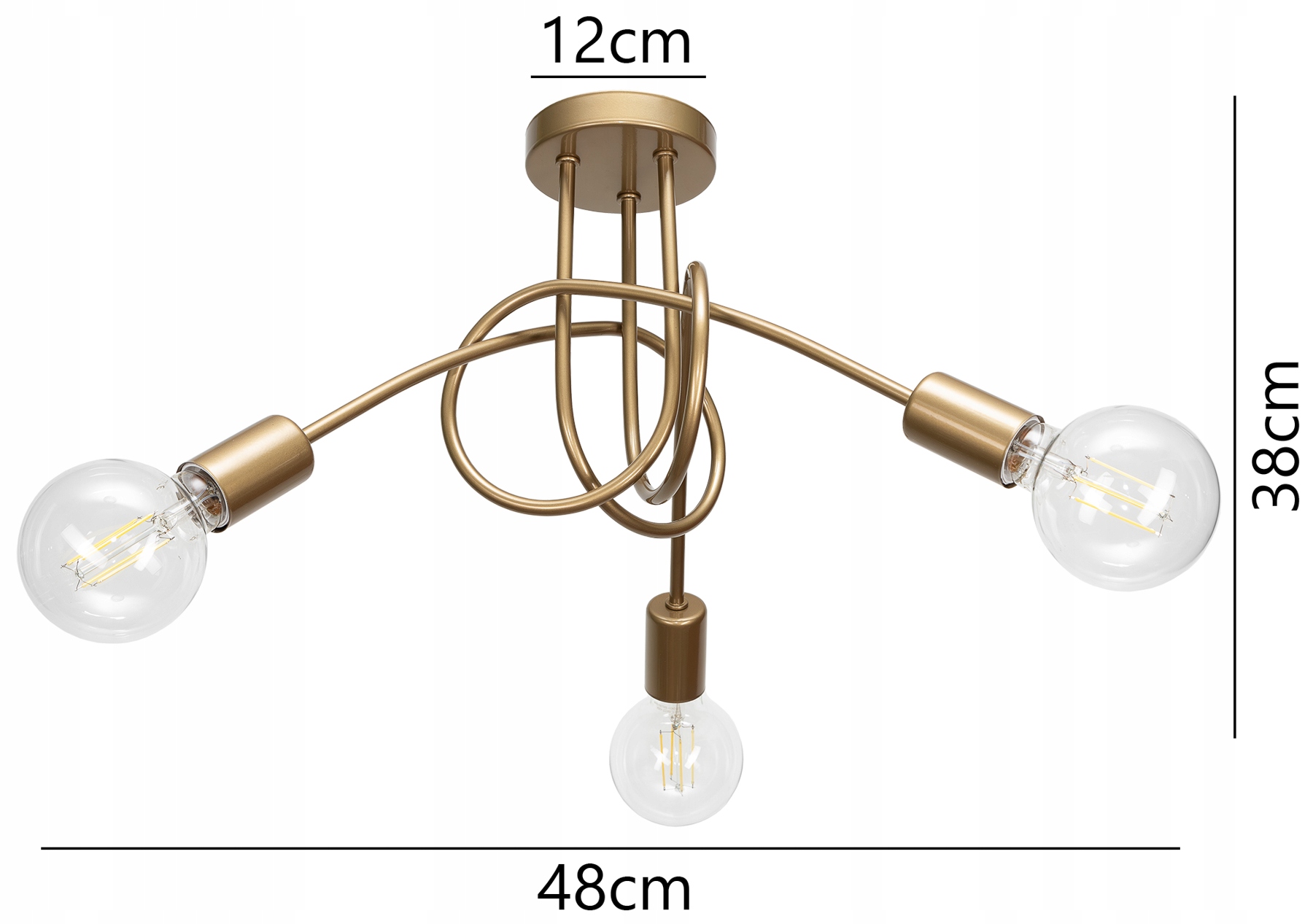 NOWOCZESNA LAMPA SUFITOWA PLAFON ŻYRANDOL ZŁOTA LOFT LED Kolekcja LOFT