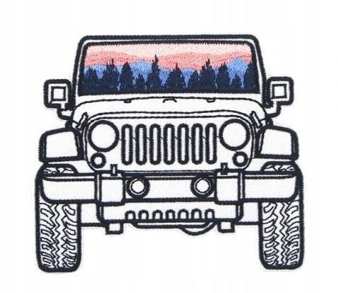 NASZYWKA TERMO HAFTOWANA NA RAMIĘ, ŁATKA, PATCH - SAMOCHÓD TERENOWY, JEEP