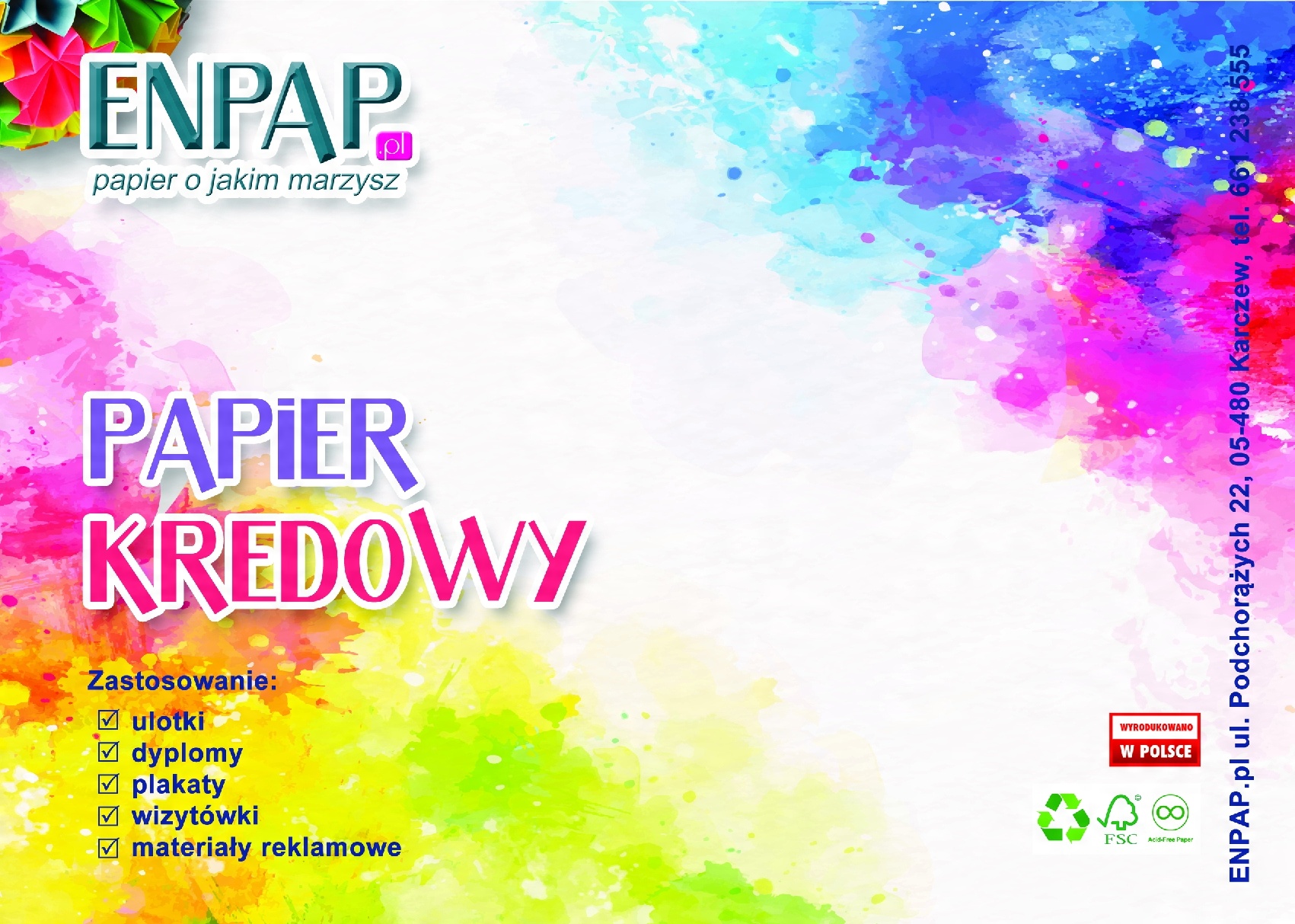 

Papier Kredowy A4 200G Mat Dyplomy Ulotki 50 Ark