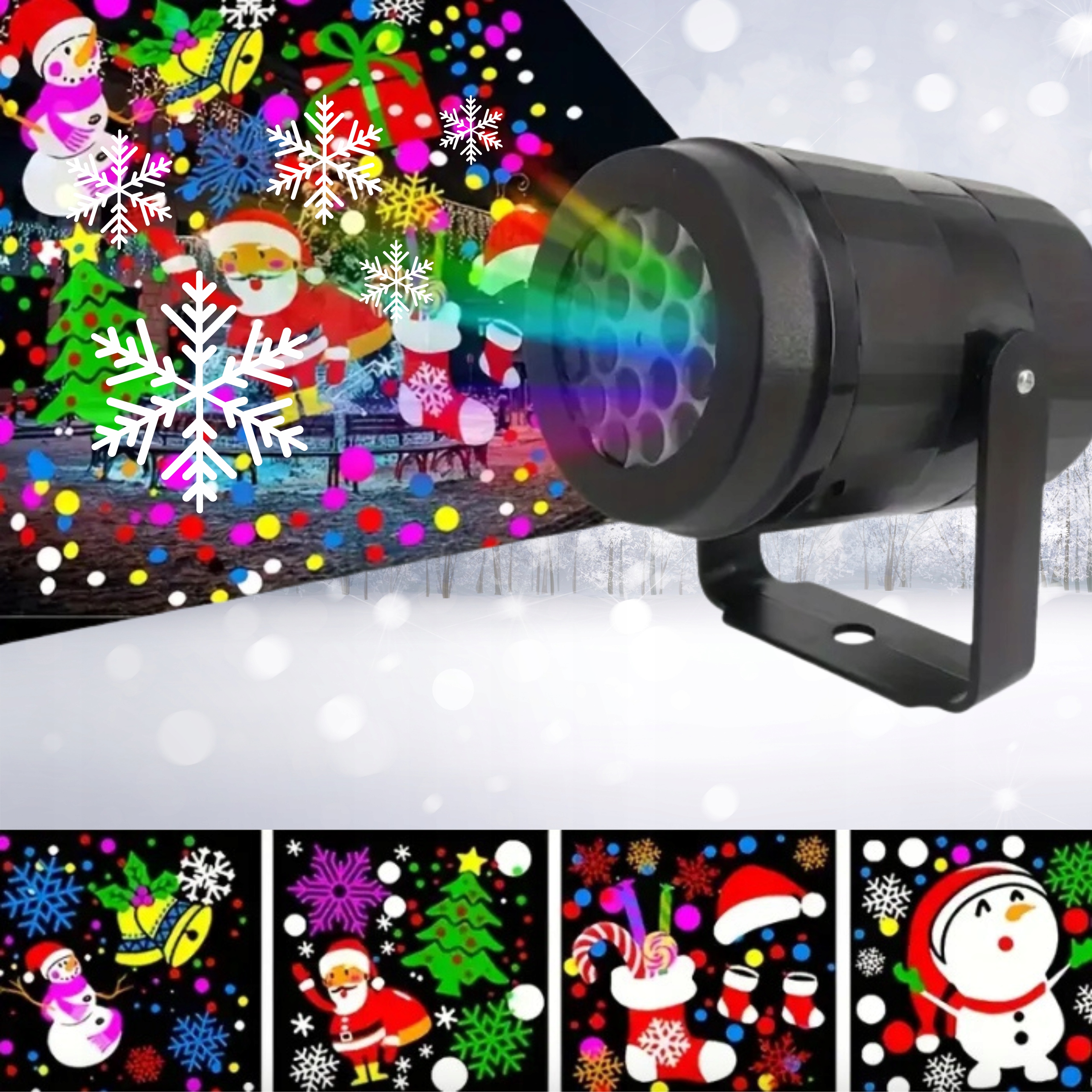 PROJEKTOR ŚWIĄTECZNY LED ŚNIEG LASEROWY RZUTNIK REFLEKTOR MIKOŁAJ RENIFER Marka inna