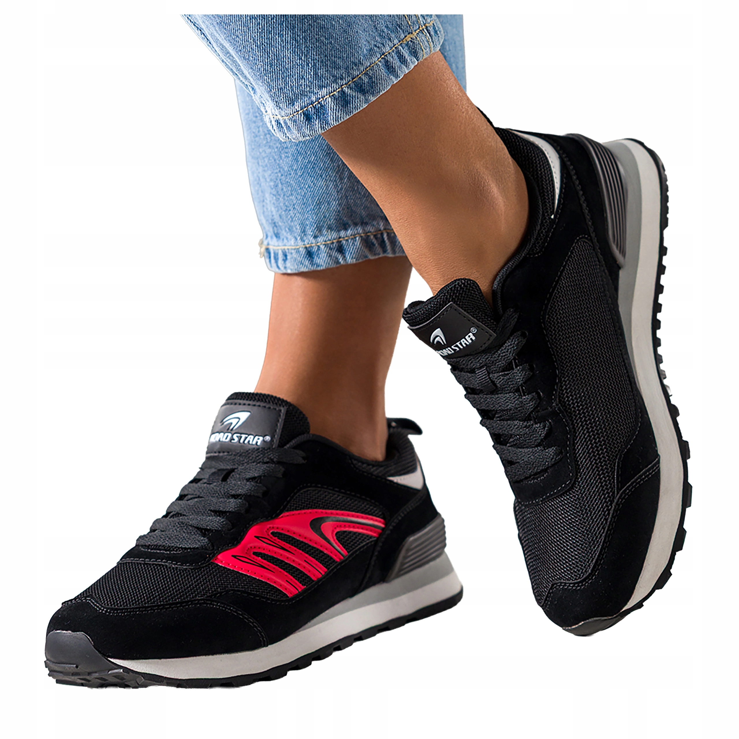 Černé Tenisky Dámské Drážkované Šněrovací Podrážka Pohodlné Sportovní vel. 36