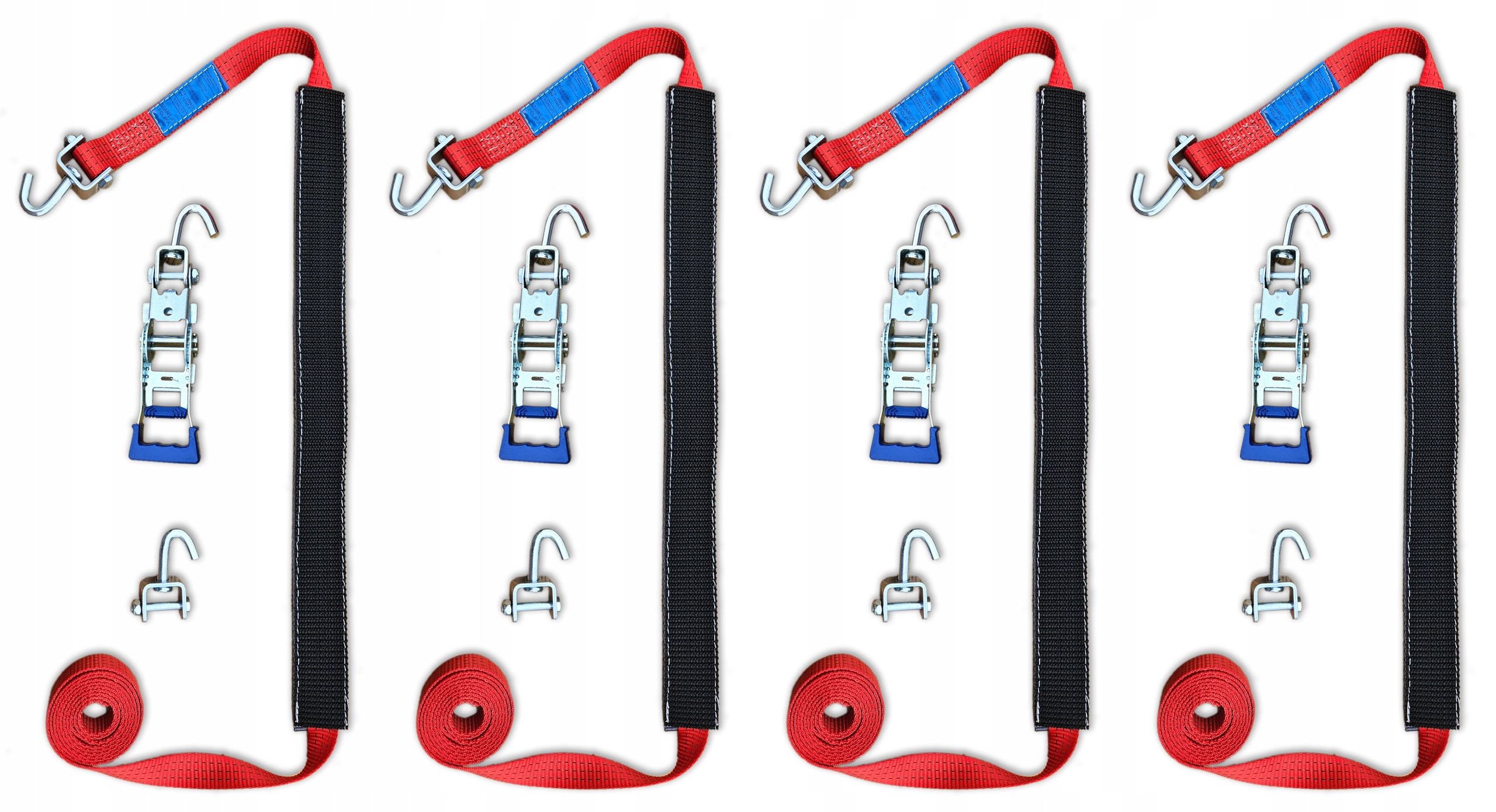 4x Transportní popruhy Autopřepravník Certifikát VDI 3 m 3 tuny "trawka" 3 otočné háky