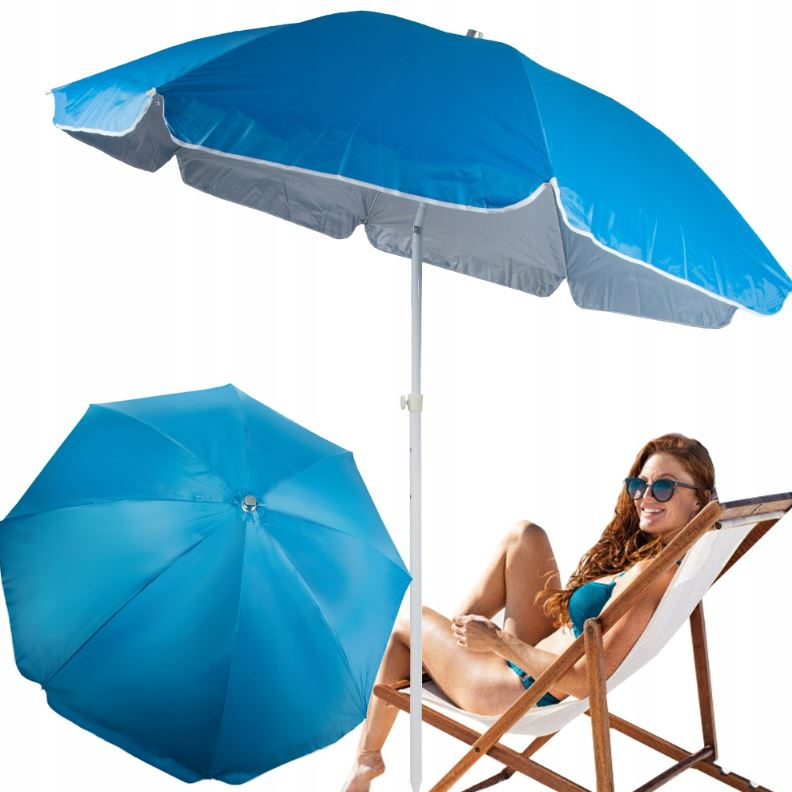 DUŻY PARASOL PLAŻOWY OGRODOWY FILTR UV ŁAMANY SKŁADANY POKROWIEC 170cm