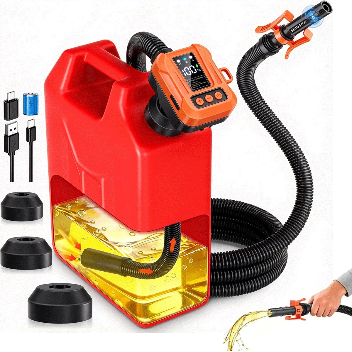 Přenosná elektrická pumpa pro palivo Led displej Bezdrátová 3,8 Gpm