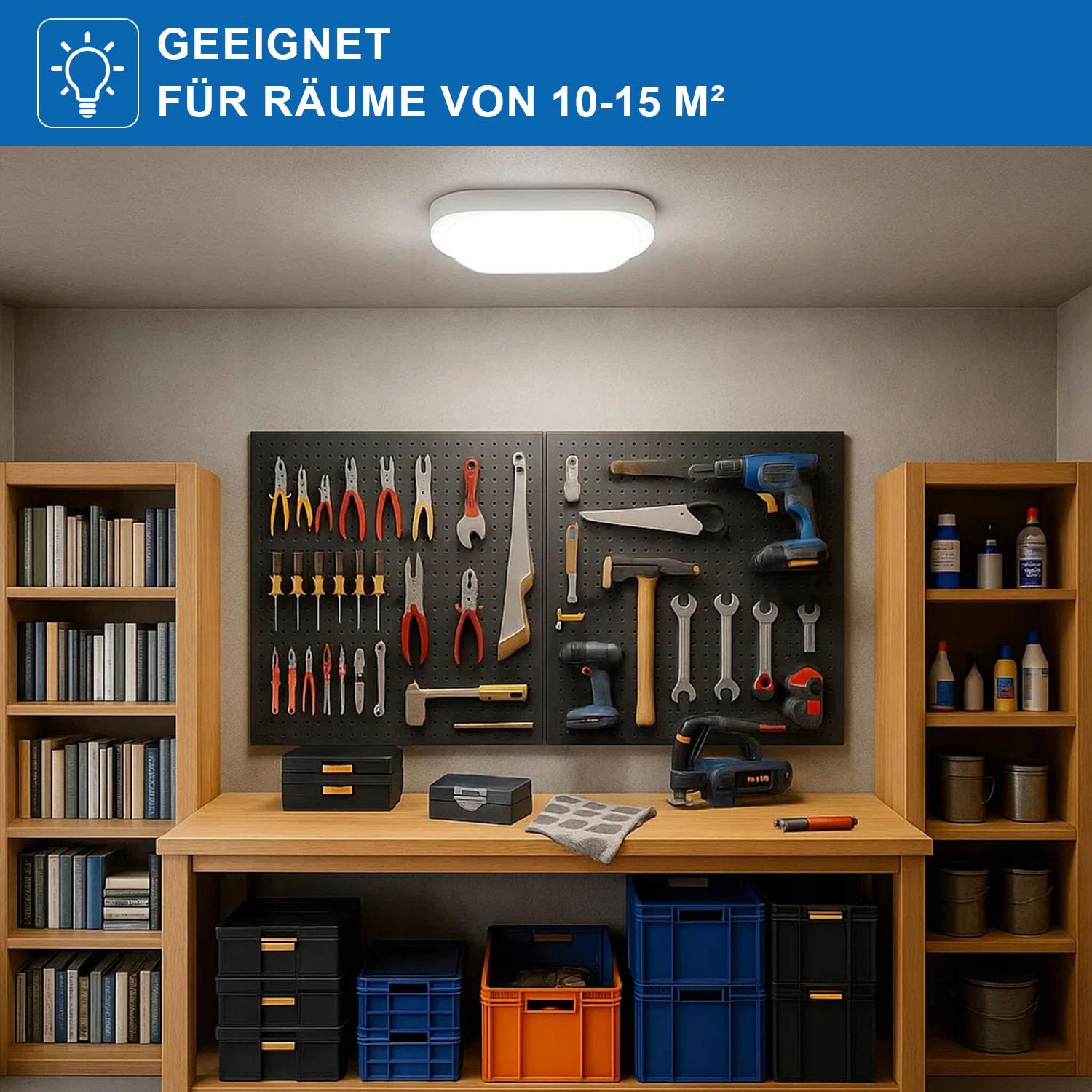 LED LAMPA LED 18W 2000Lm Neutralna Biała IP65 Do Piwnicy i Na Zewnątrz — miniatura 3