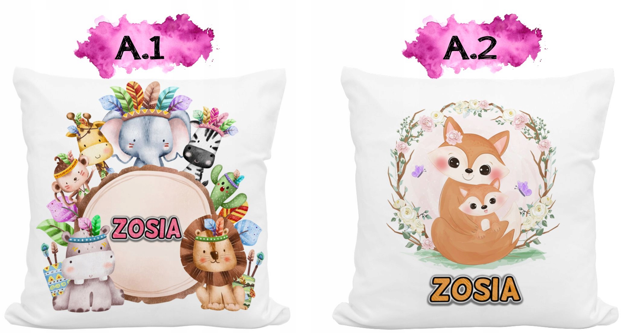 PODUSZKA DLA DZIECI SZKOŁA ZWIERZAKI PLUSZAKI IMIĘ Marka bez marki