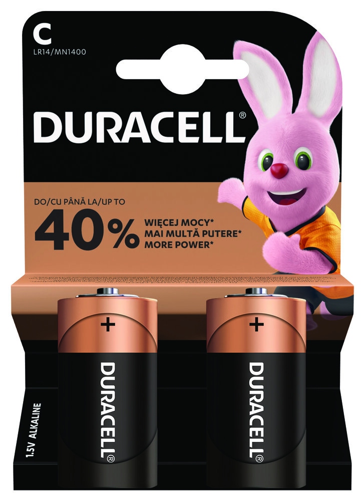 2 BATERIE ALKALICZNE LR14 C DURACELL BASIC