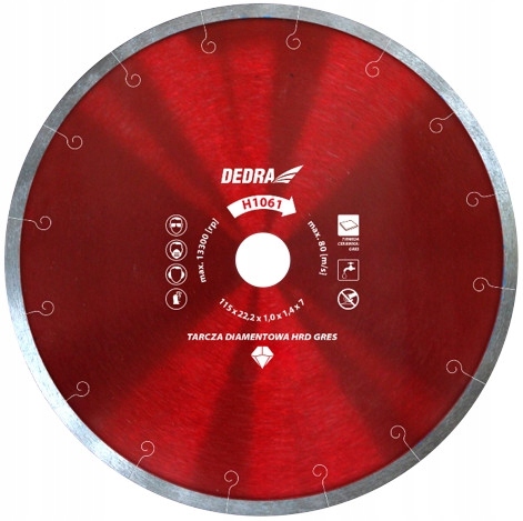 

Dedra Tarcza Diamentowa Hrd Gres 115/22,2mm H1061