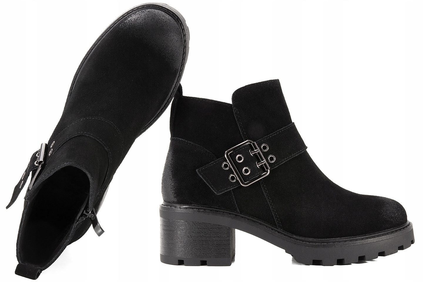 Sergio Leone BT720-S Dámské Zimní Kozačky Kotníkové Boty Semišová Kůže černé 36