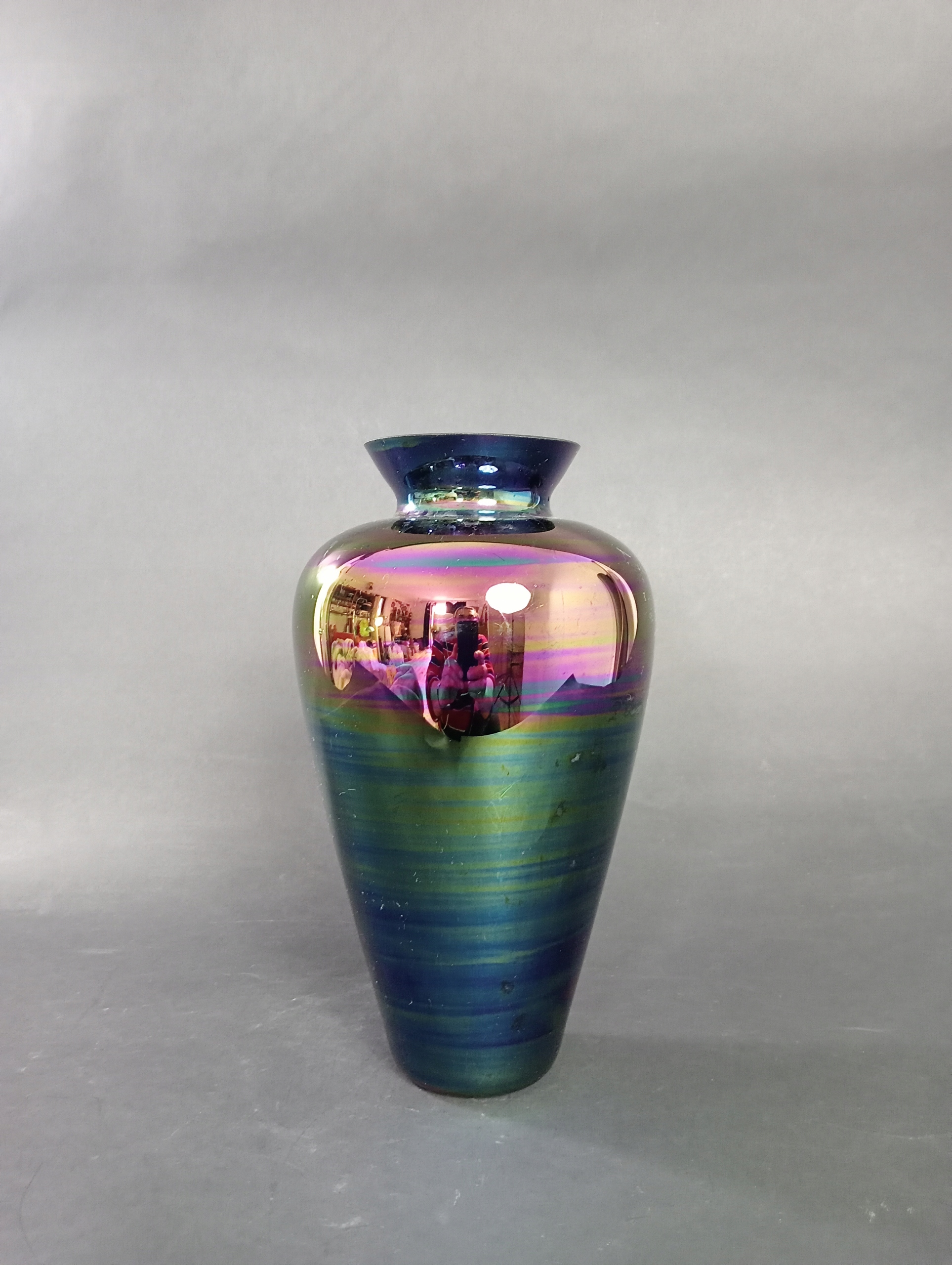 Wazon ze szkła iryzującego PRL lata 70 te