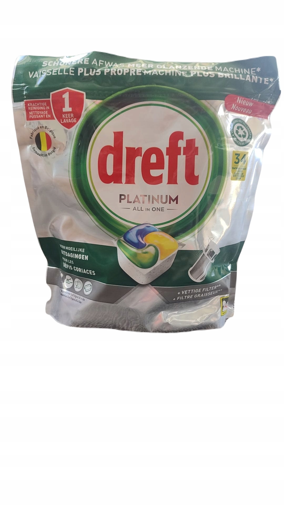 Levně Dreft Platinum All in One Citron Tabs 34ks 507g